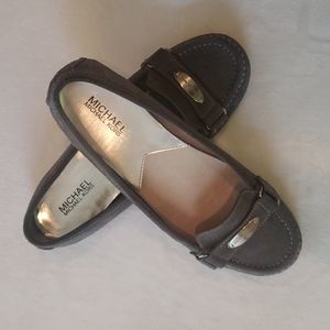 MICHAEL KORS MK Plate Driver Mocs, Suede, SIZE 10, DK SLATE